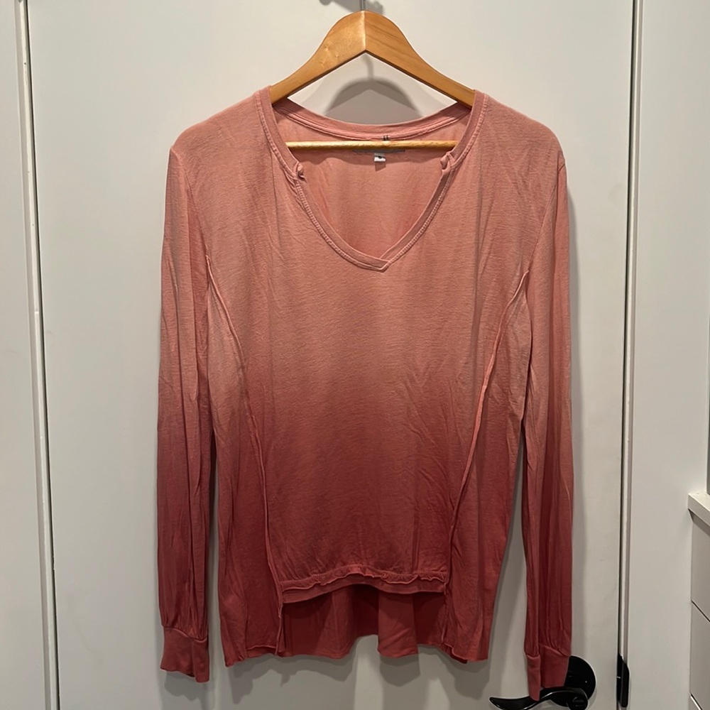 Young Fabulous & Broke along Sleeve Pink Ombré Shirt